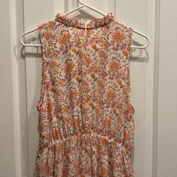MELLODAY Floral Ruffle Trim Maxi Dress Medium, IVORY/ PINK CARNATION - Picture 8 of 10